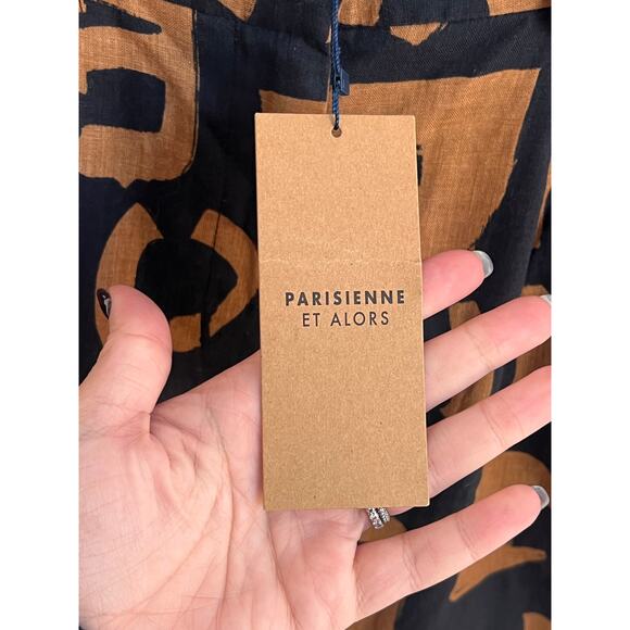 Parisienne Et Alors Bremontier Tribal High Rise Pleated Short Black/Brown 36 NWT - Picture 6 of 9